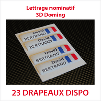 Stickers autocollant 3D doming fond blanc 2 lignes