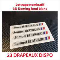 Stickers autocollant 3D doming fond blanc 1 ligne
