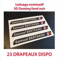 Stickers autocollant 3D doming fond noir 1 ligne