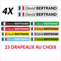 Lettrage imprimé nom prénom drapeau couleur