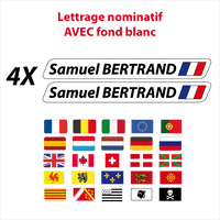 Autocollant nominatif sport fond blanc