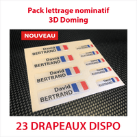 Pack de 9 Stickers autocollant 3D doming fond blanc 2 lignes
