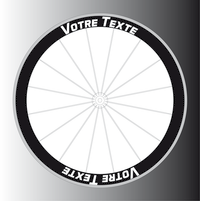 Déco roue perso typo 10 - Lettrage Vélo