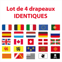 Lot de 4 drapeaux identiques supplémentaires pour lettrages sans fond