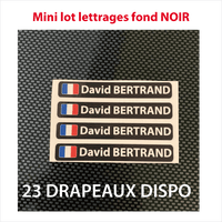 Lettrage imprimé nom prénom drapeau noir X4