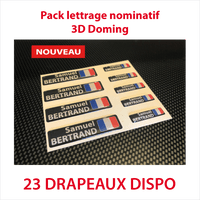 Pack de 9 Stickers autocollant 3D doming fond noir 2 lignes