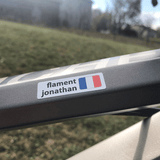 Lettrage imprimé nom prénom moto vélo avec fond