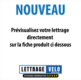 Sticker vélo custom – Style simple – Nom + drapeau (Typo 16) - Lettrage Vélo