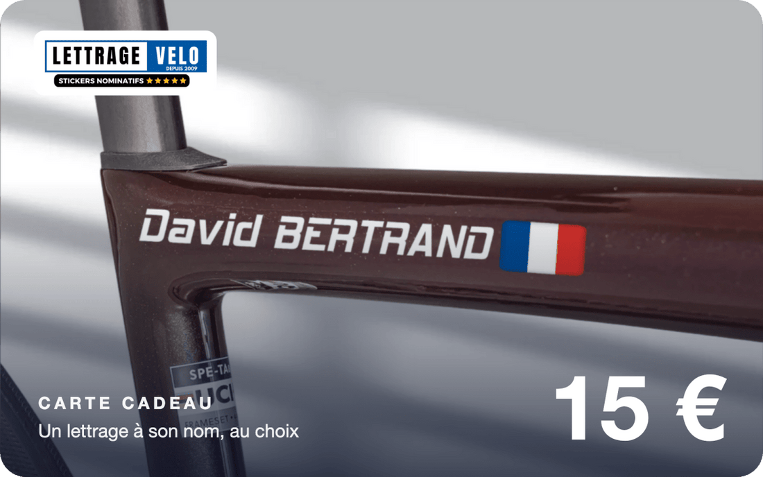 Carte cadeau Lettrage Vélo - Lettrage Vélo