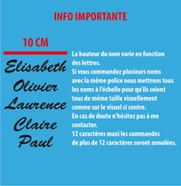 Autocollants Prénom Personnalisé - Lettrage Vélo