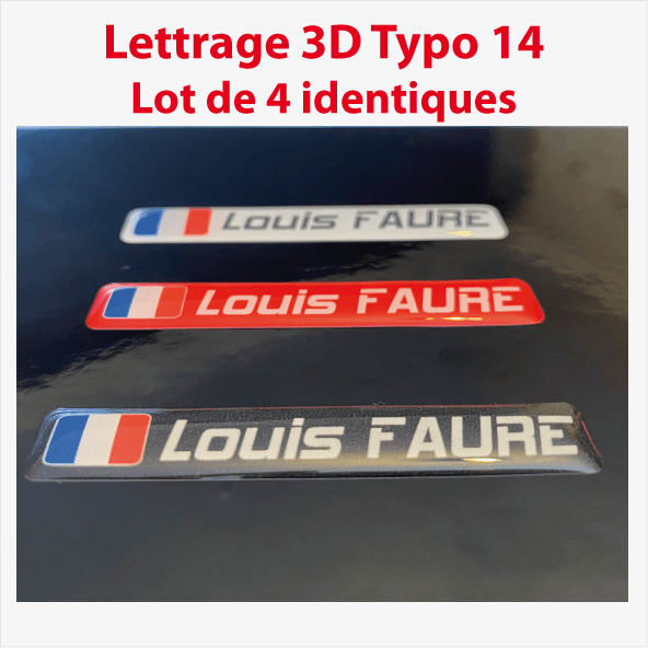 Stickers autocollant 3D doming Typo 14