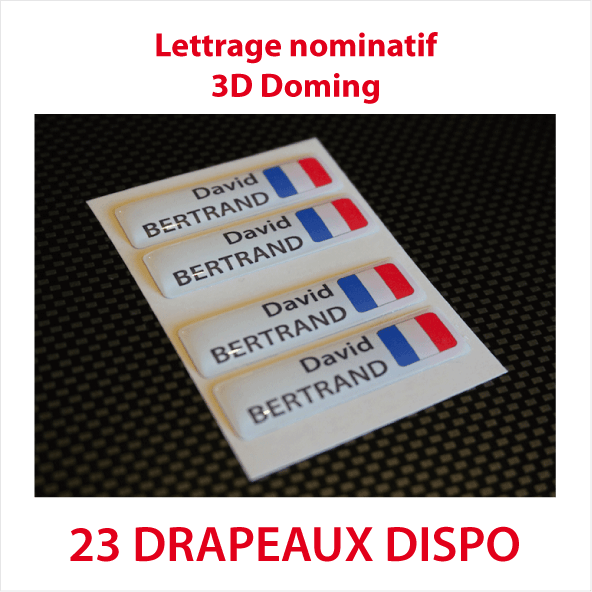 Stickers autocollant 3D doming fond blanc 2 lignes