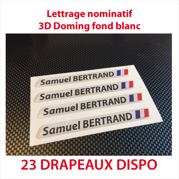 Stickers autocollant 3D doming fond blanc 1 ligne