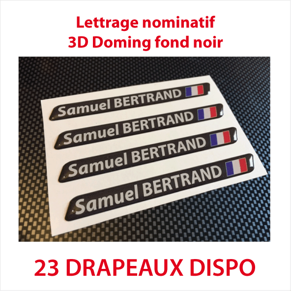 Stickers autocollant 3D doming fond noir 1 ligne