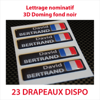 Stickers autocollant 3D doming fond noir 2 lignes