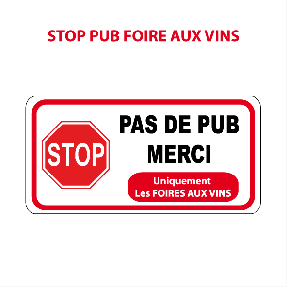 Lot de 10 Stop Pub PAS DE PUB