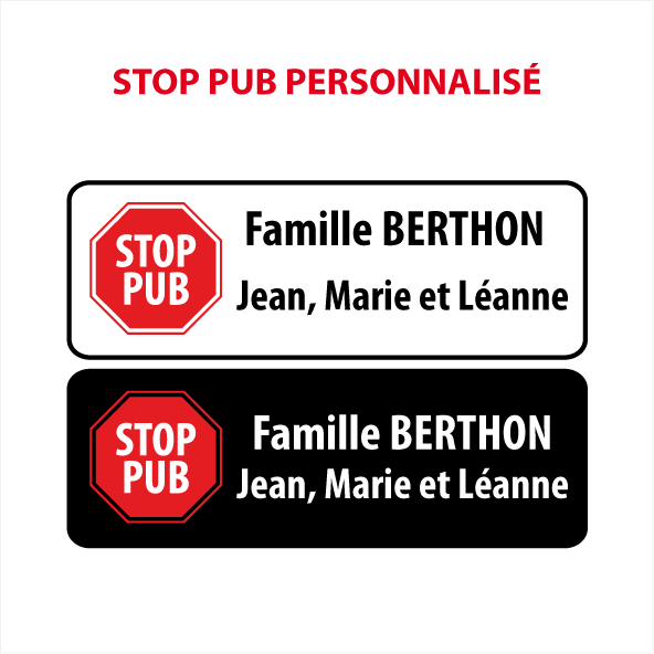 Stop Pub – Lettrage Vélo