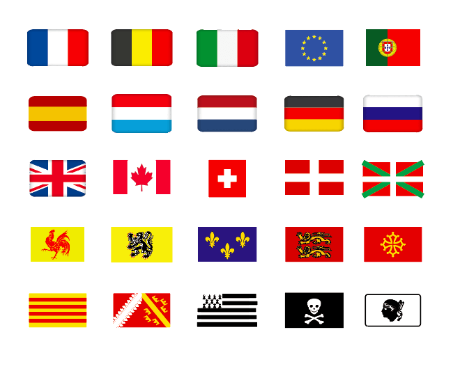 X10 Autocollants En Vinyle Avec Drapeau France + 5 Noms Différents