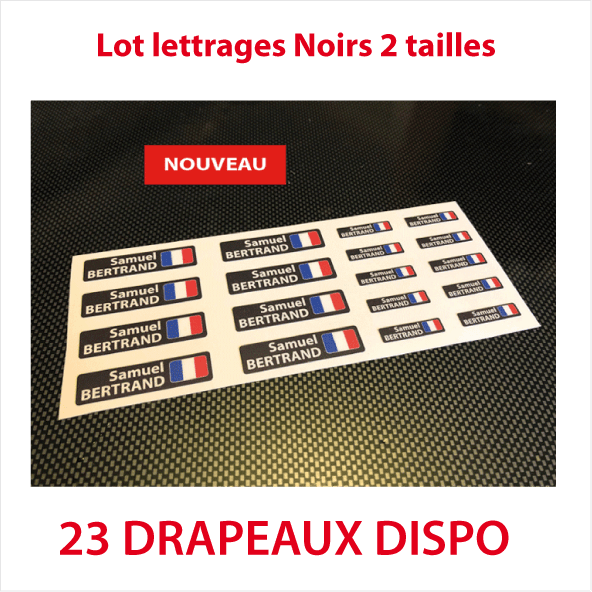 Pack de 18 lettrages imprimés noir 2 lignes