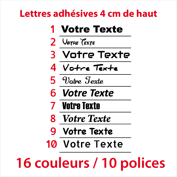 Lettres Adhésives 4 cm