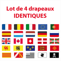 Lot de 4 drapeaux identiques supplémentaires pour lettrages sans fond